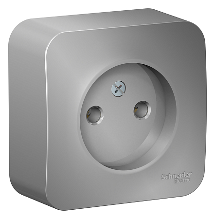 Алюминий розетка 1-м 16А IP20 250В без заземл и защ. шторок с изол. пласт. SE BLNRA00011 Blanca (18)