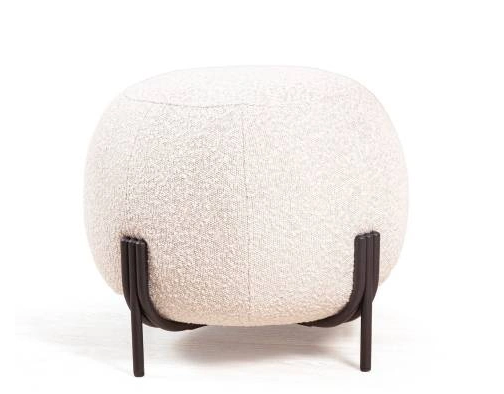 Пуф Bali (Turin ivory,Turin ivory,Turin ivory,3,Опора гнутая, цвет черный, матовый)