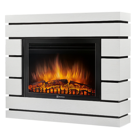 Каминокомплект: Очаг Electrolux EFP/P-2520LS N, портал Moderno 25 шпон, белый дуб