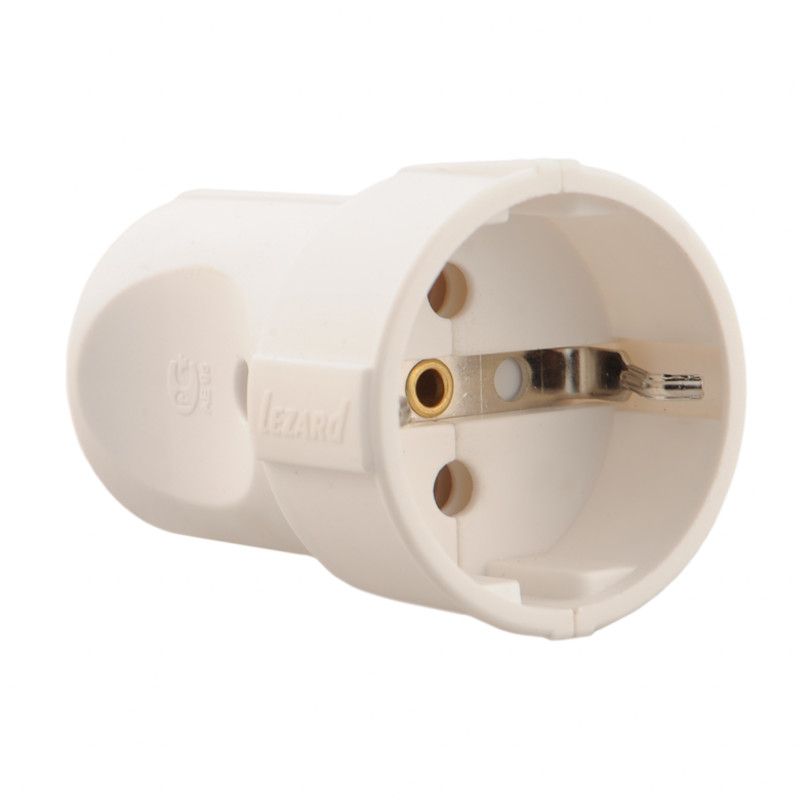 Розетка белая 1 местная с/з штепсельная Lezard 715-0600-606 (50)