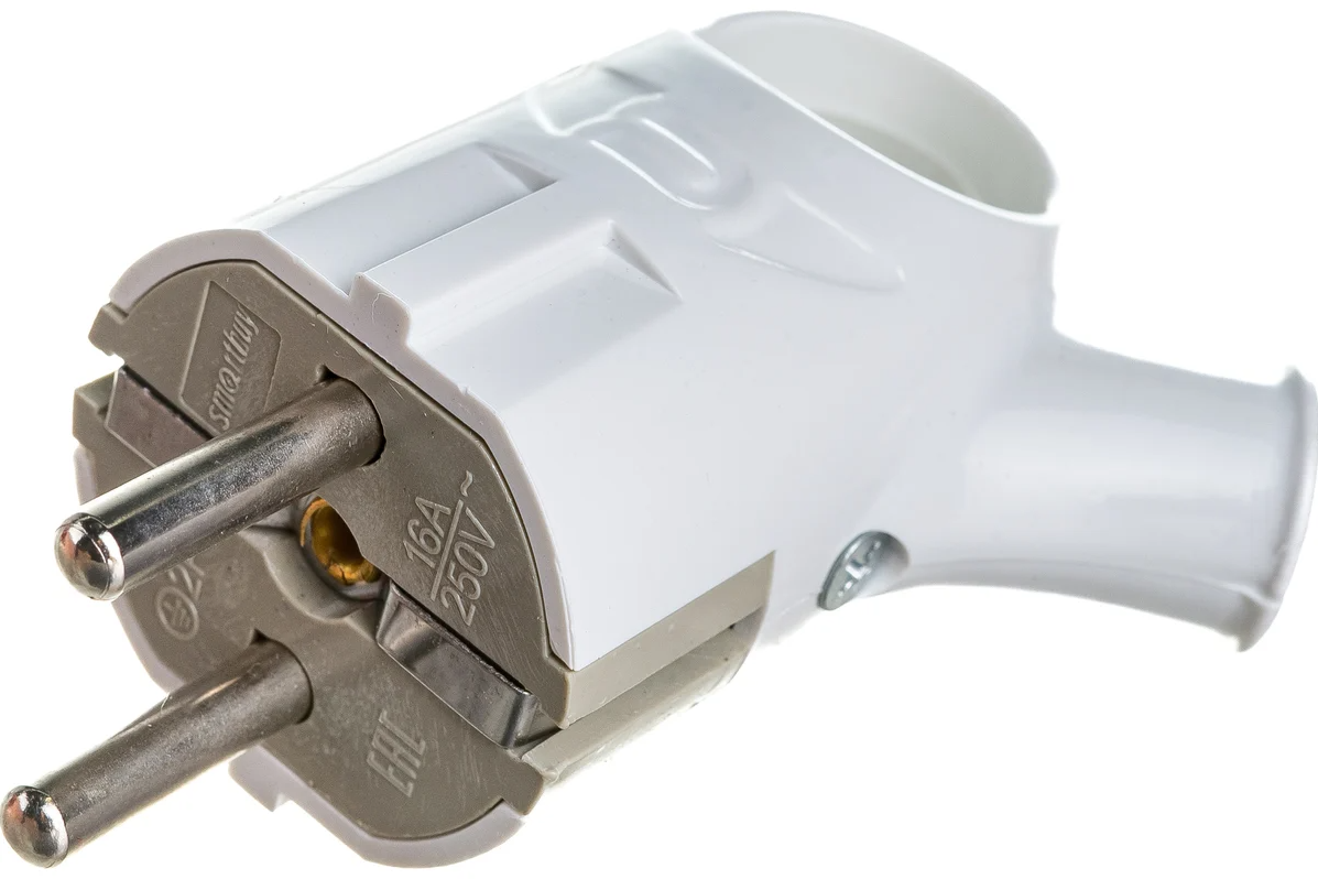 Вилка Smartbuy, с кольцом с заземлением 16А  (SBE-16-P03-w)
