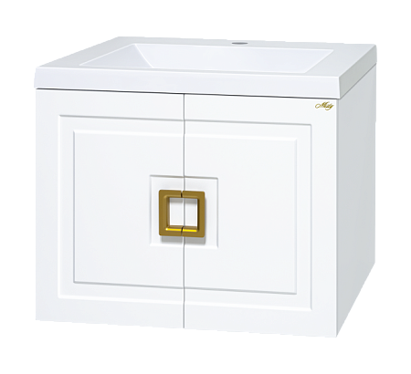 Тумба Галвер-80 прямая подвесная белая + Ум. Монако-80 (1)