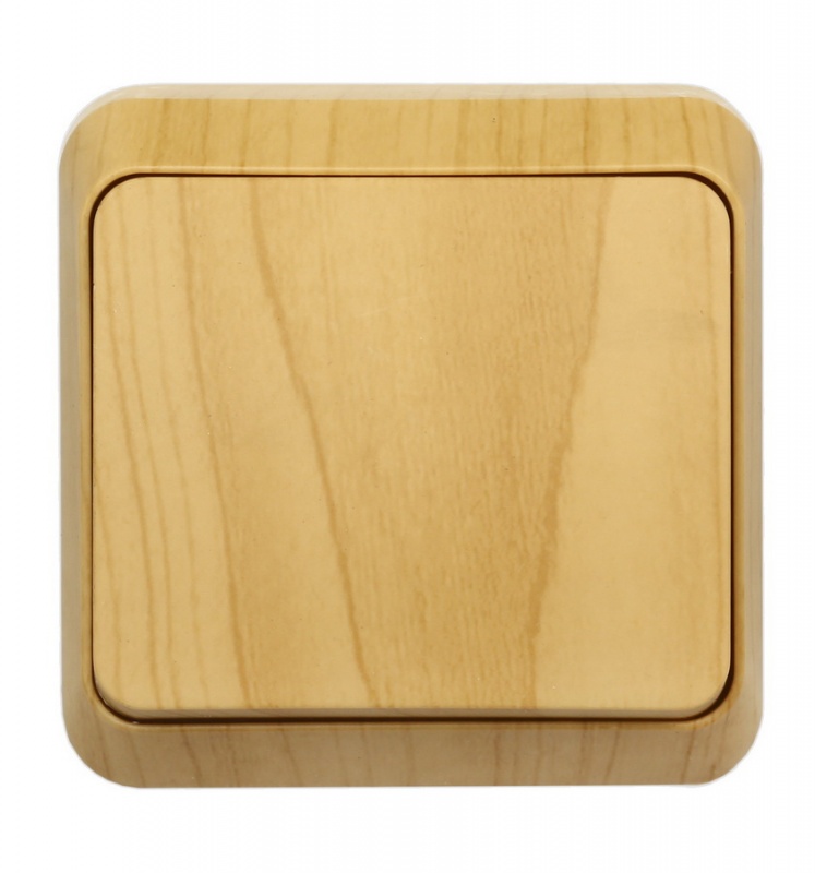 Выключатель Светлое дерево 1-клавишный 10А "Юпитер" (10)