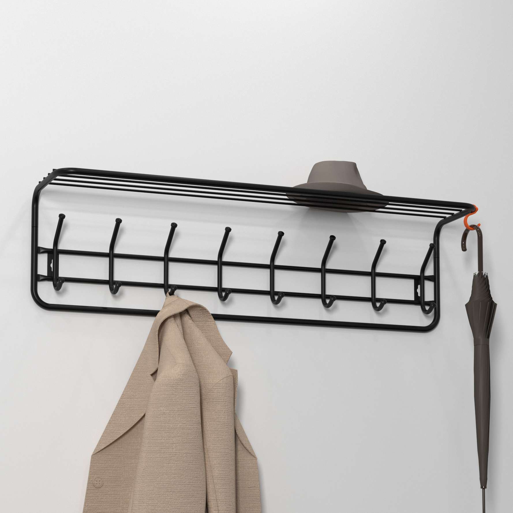 Вешалка с полкой 100 (Черный)