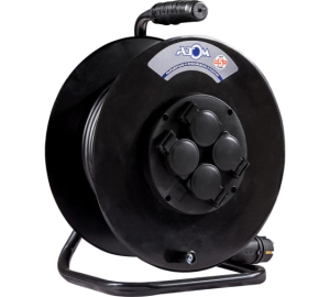 Удлинитель силовой АТОМ/АТЛАНТ КГ 3500 Вт 30м на металлической катушке IP 44 (c/зазем)