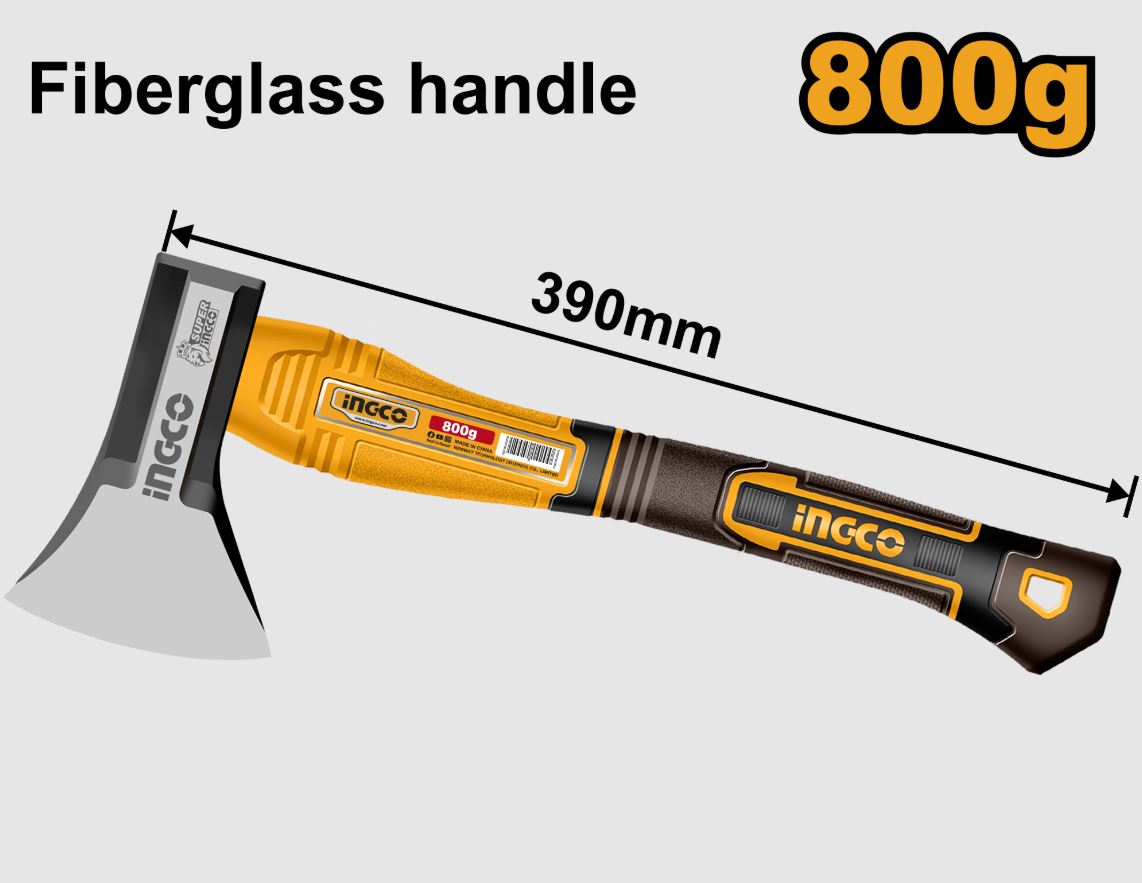 Топор  800гр кованый фиберглассовой ручкой INGCO HAX081800 (1)