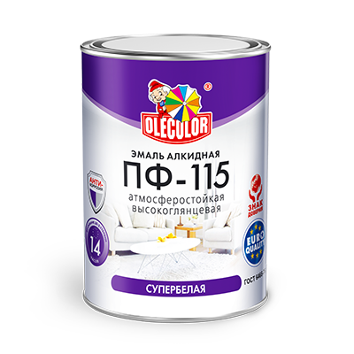 Эмаль ПФ-115 Белый 0,5кг Olecolor Глянц. купить в интернет магазине Вегос-М в Чите