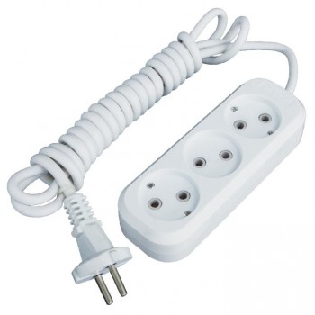 Удлинитель 3 гнезда 5 метров 10А/2,2кВт без заземления ПВС 2х1,0 Smartbuy(40)