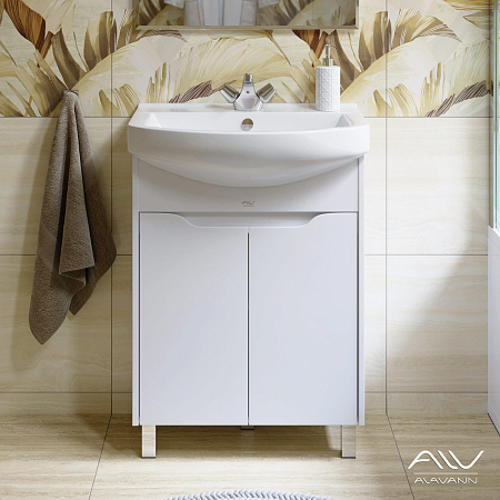 Тумба Crystal 65 + ум. Best 65 (белый) (1)