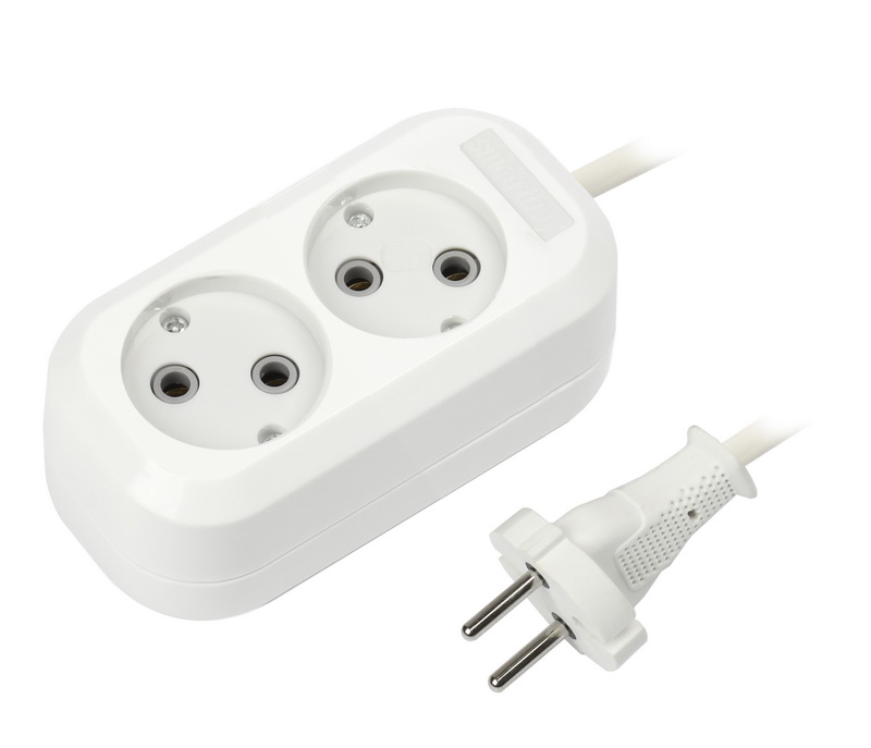 Удлинитель 2 гнезда 3 метра 10А/2,2кВт без заземления ПВС 2х1,0 Smartbuy (50)