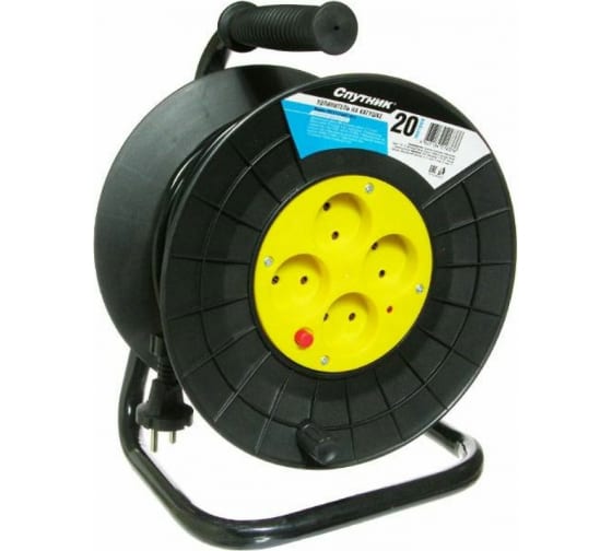 Удлинитель на катушке УСК 2*1.0 мм/20м, Спутник