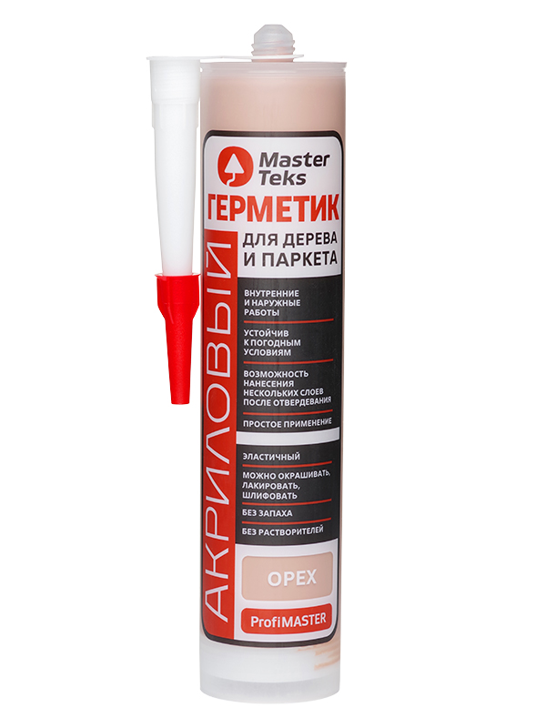 Герметик акриловый MasterTeks ProfiMaster для дерева и паркета 290 мл орех (12)