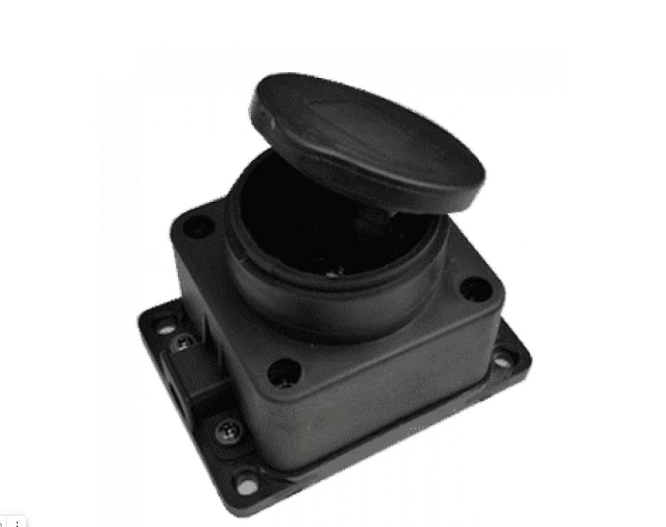 Розетка Smartbuy, настенная с защитной крышкой каучуковая 230В, 2P+PE, 16A, IP44 (SBE-16-1-00-R)