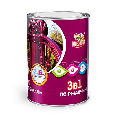 Грунт-эмаль по ржавчине Белый Профи 2кг Olecolor Глянц. (6) купить в интернет магазине Вегос-М в Чите