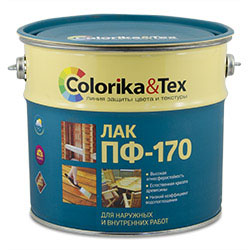 Лак ПФ-170  для наружных работ 0,8л глянцевый Сolorika (6)