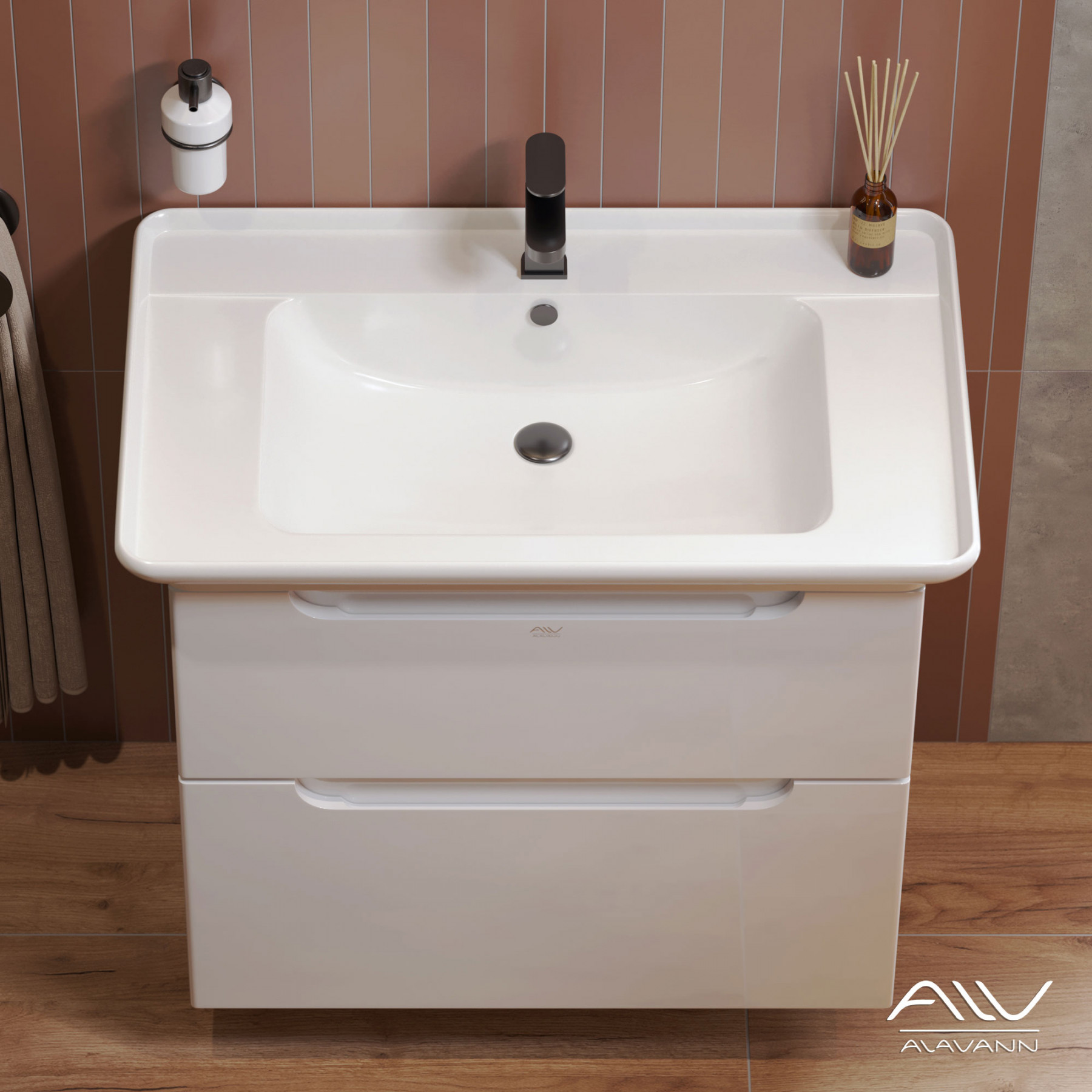 Тумба Berta 85 + ум. Дуглас 85 (белый) (1)