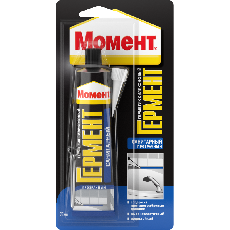 Герметик "Гермент" Силик санитар. 70мл прозр. (бл.) (24)