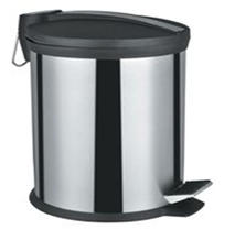 Ведро д/мусора с ножн. педалью метал/черн крышка 8л