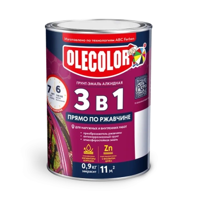 Грунт-эмаль по ржавчине Коричневый Профи 0,9 кг Olecolor Глянц. купить в интернет магазине Вегос-М в Чите