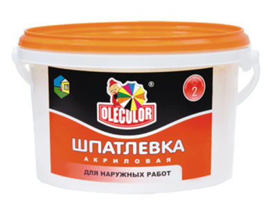 Шпатлевка акриловая для наружных работ 1,6кг Олеколор  купить в интернет магазине Вегос-М в Чите
