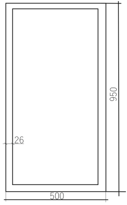 Зеркало"Опера Блэк" 500х950 (гор/вер) 																		 купить в интернет магазине Вегос-М в Чите