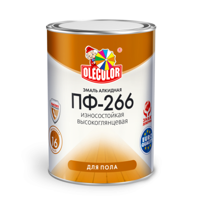 Эмаль Для пола ПФ-266 Золотистый 1,9кг Olecolor Глянц. купить в интернет магазине Вегос-М в Чите