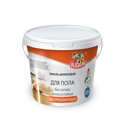 Эмаль акриловая для пола золотистый (2.5 кг) Olecolor купить в интернет магазине Вегос-М в Чите